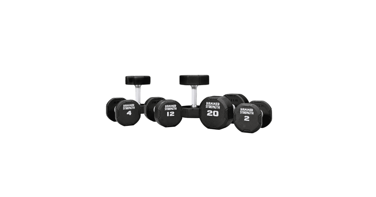 Hammer Strength 4-Sided Urethane Dumbbells | Hammer Strength